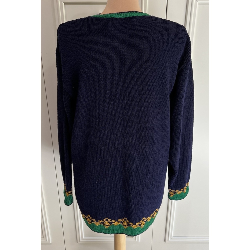 Vtg Liz Claiborne Hand Knit Cardigan Sweater Size PM Silk Blend Old Money 90s - Picture 4 of 9